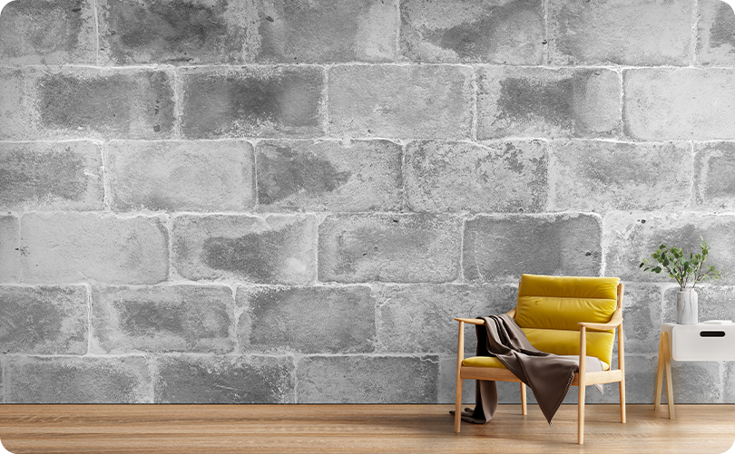 Bricks Gray Wallpaper Mural